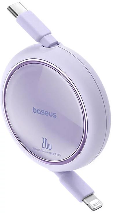 Baseus Free2Pull Expandable USB C to iP Ligtning 20W fast charging cable 1m Purple