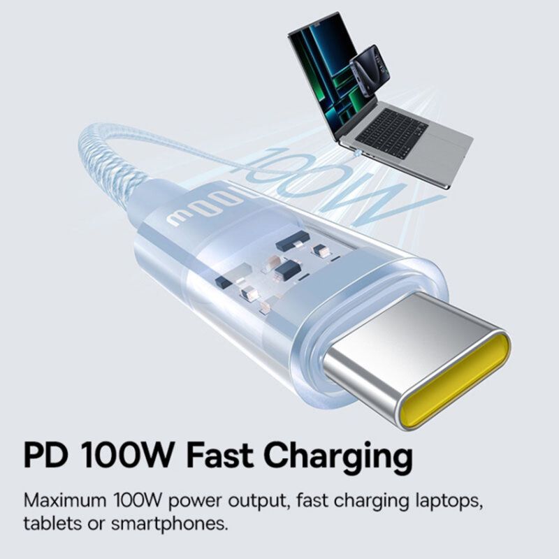 Baseus Gem USB C to USB C 100W fast charging cable 2m Blue