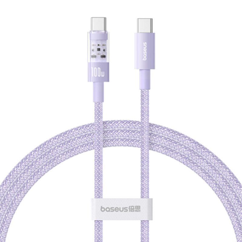 Baseus Gem USB C to USB C 100W fast charging cable 2m Purple