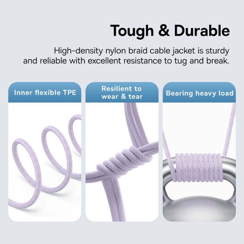 Baseus Gem USB C to USB C 100W fast charging cable 2m Purple