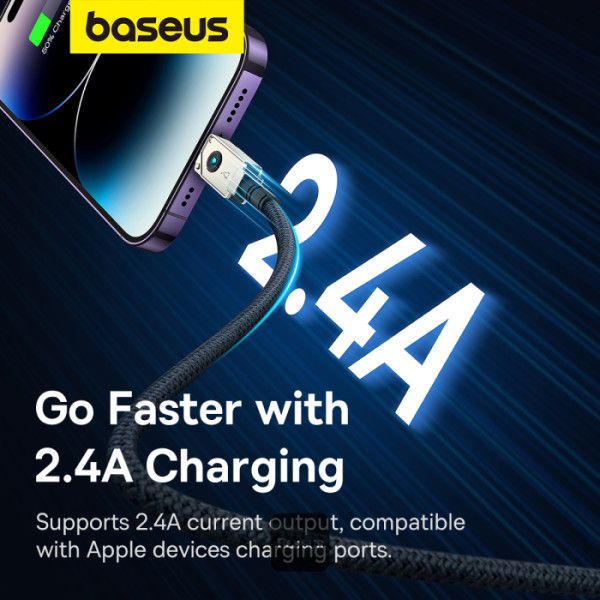 Baseus Unbreakable USB A to iP lightning 5V-2.4A cable 2m White