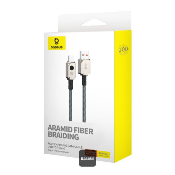 Baseus Unbreakable USB A to USB C 100W cable 2m White
