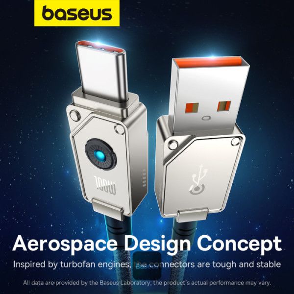 Baseus Unbreakable USB A to USB C 100W cable 2m White