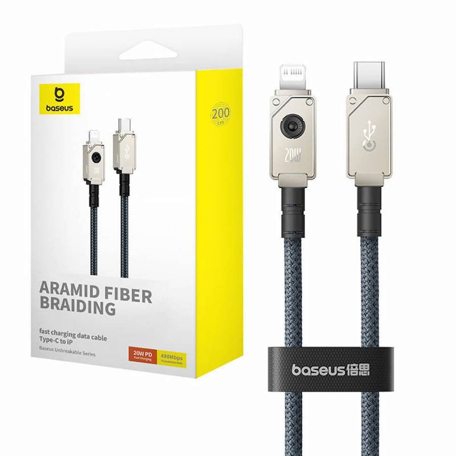 Baseus Unbreakable USB C to iP lightning 20W cable 1m White