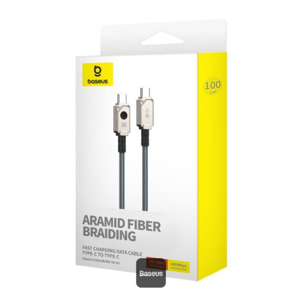 Baseus Unbreakable USB C to USB C 100W cable 1m White