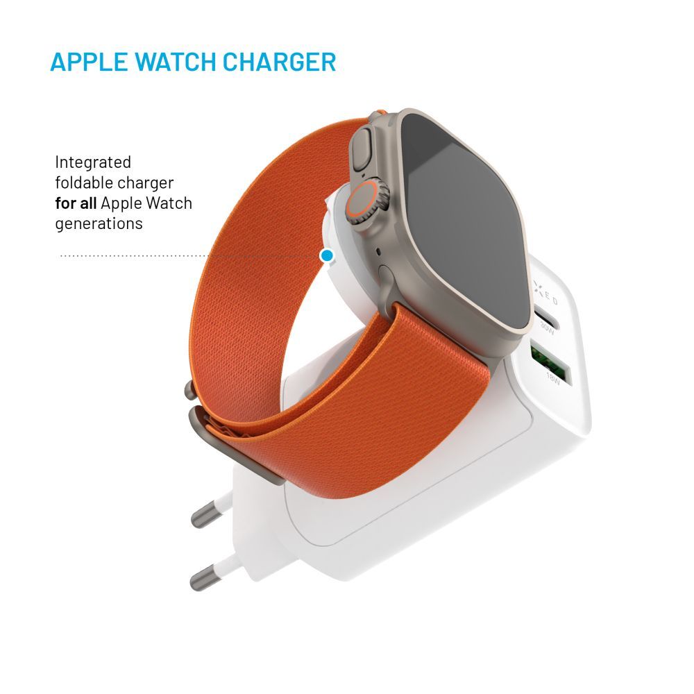 FIXED Hálózati aljzat utazó adapter 33W, fehér