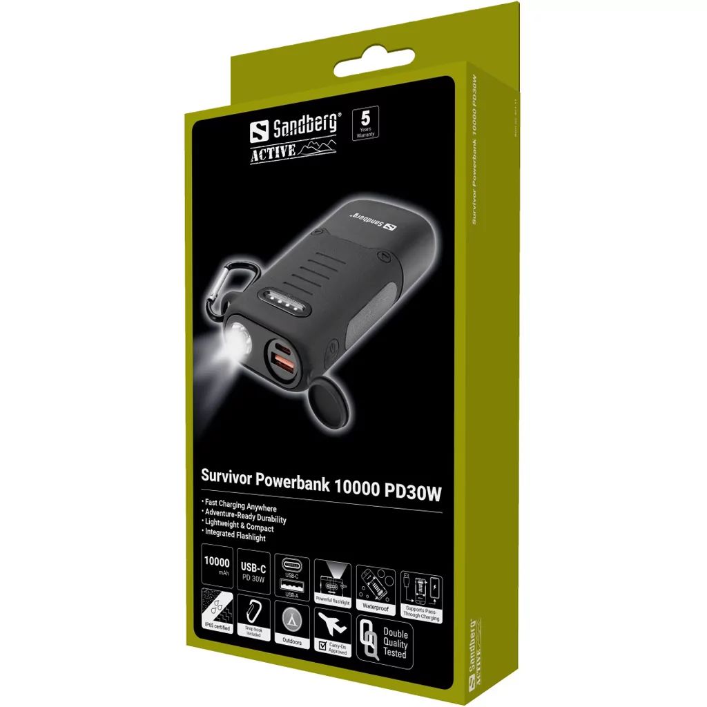 Sandberg PD30W 10000mAh Powerbank Black