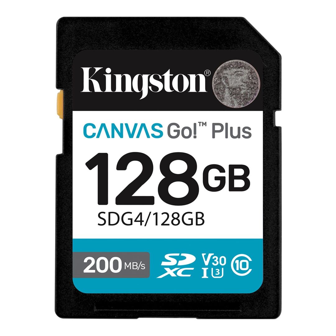 Kingston 128GB Canvas Go Plus Gen4 Class 10 UHS-I U3 V30 