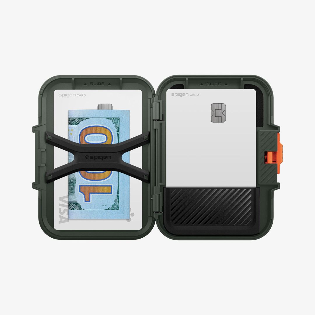 Spigen iPhone Lock Fit MagSafe Wallet Military Green