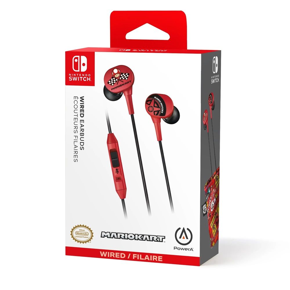 PowerA Wired Earbuds for Nintendo Switch Mario Kart Motors