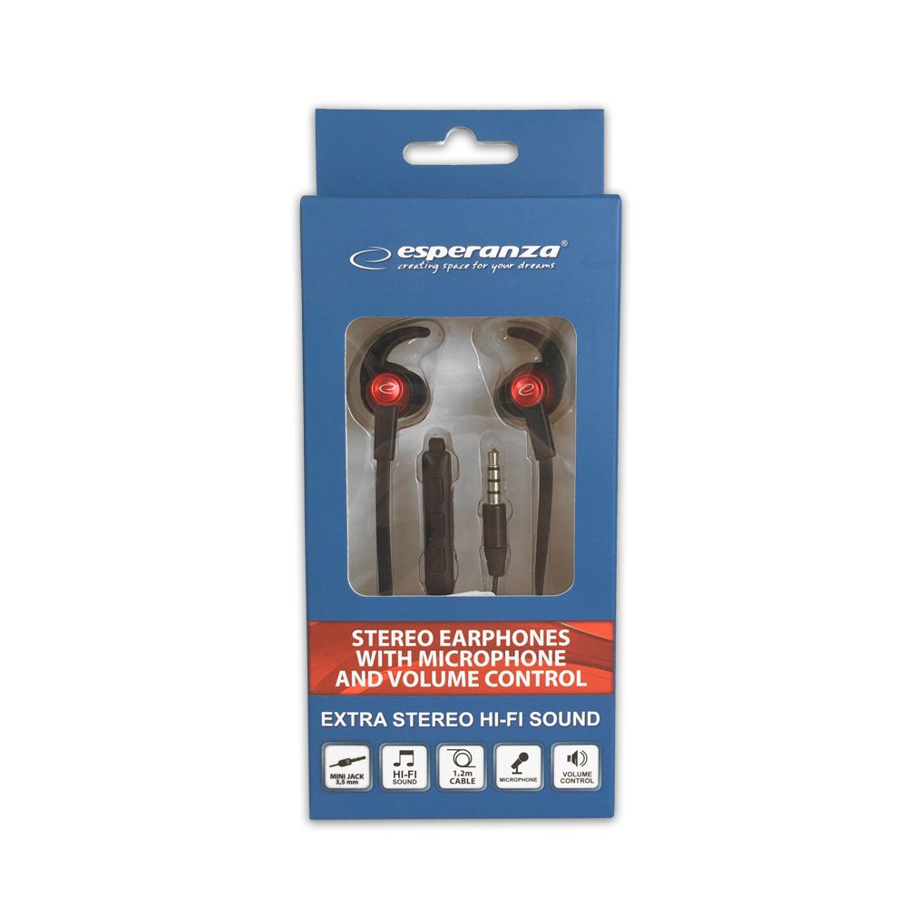 Esperanza EH201KR Headset Black/Red