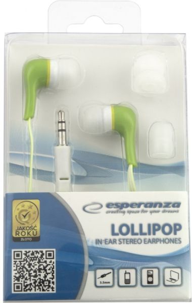 Esperanza EH146G Stereo Earphones Lollipop Green