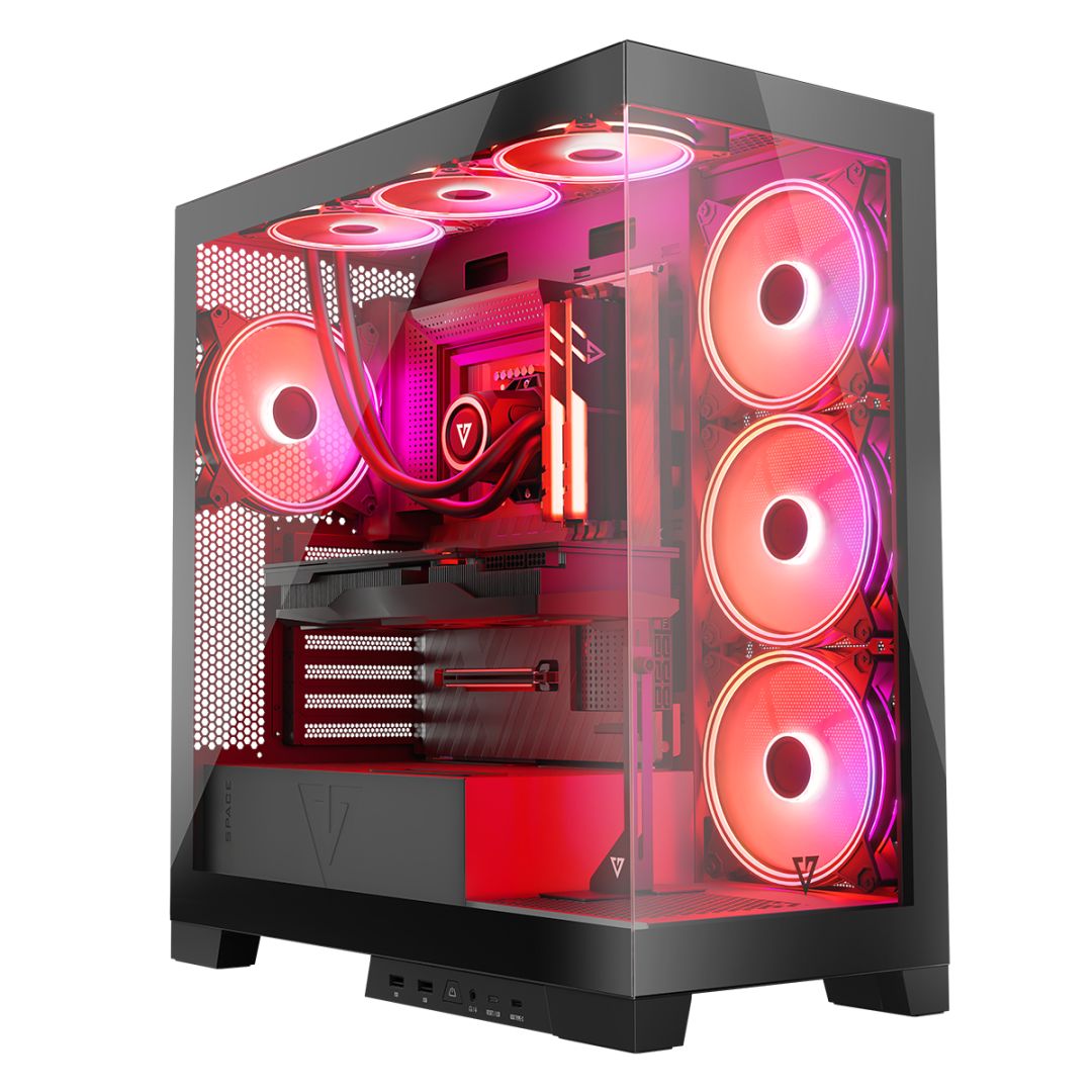 Modecom Volcano Space Apex ARGB Tempered Glass Black