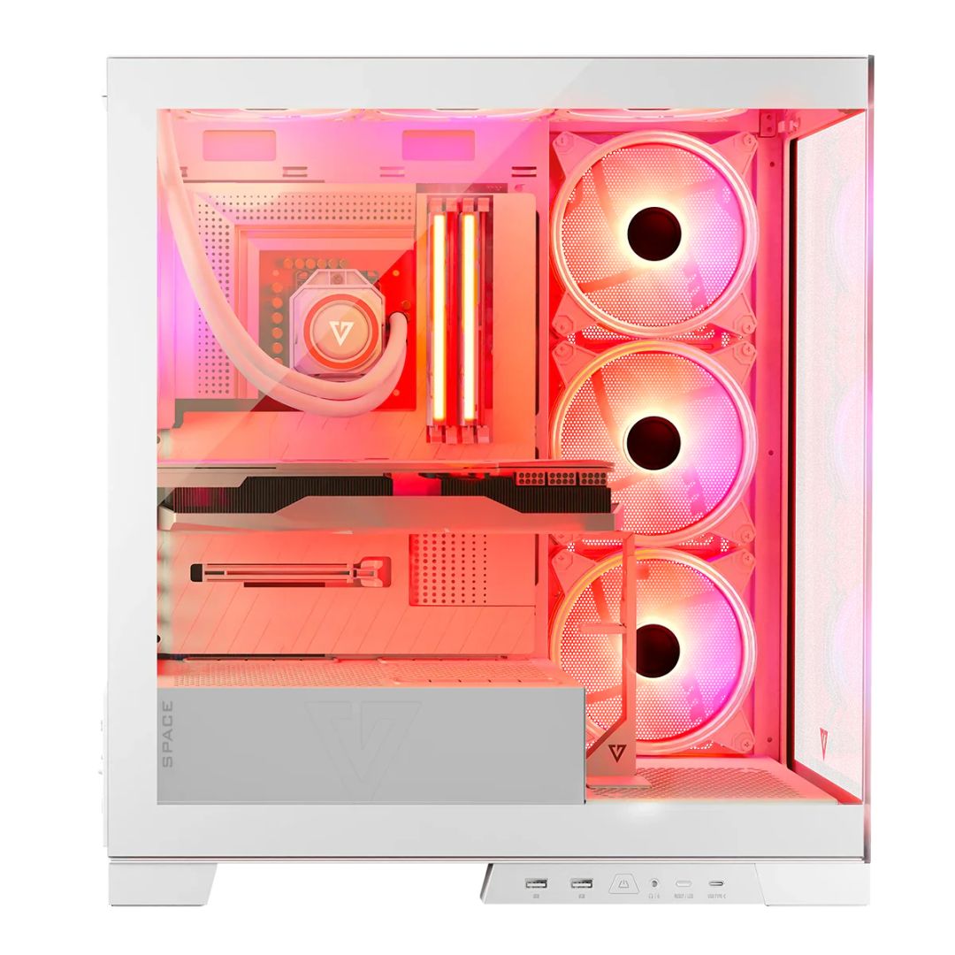 Modecom Volcano Space Apex ARGB Tempered Glass White