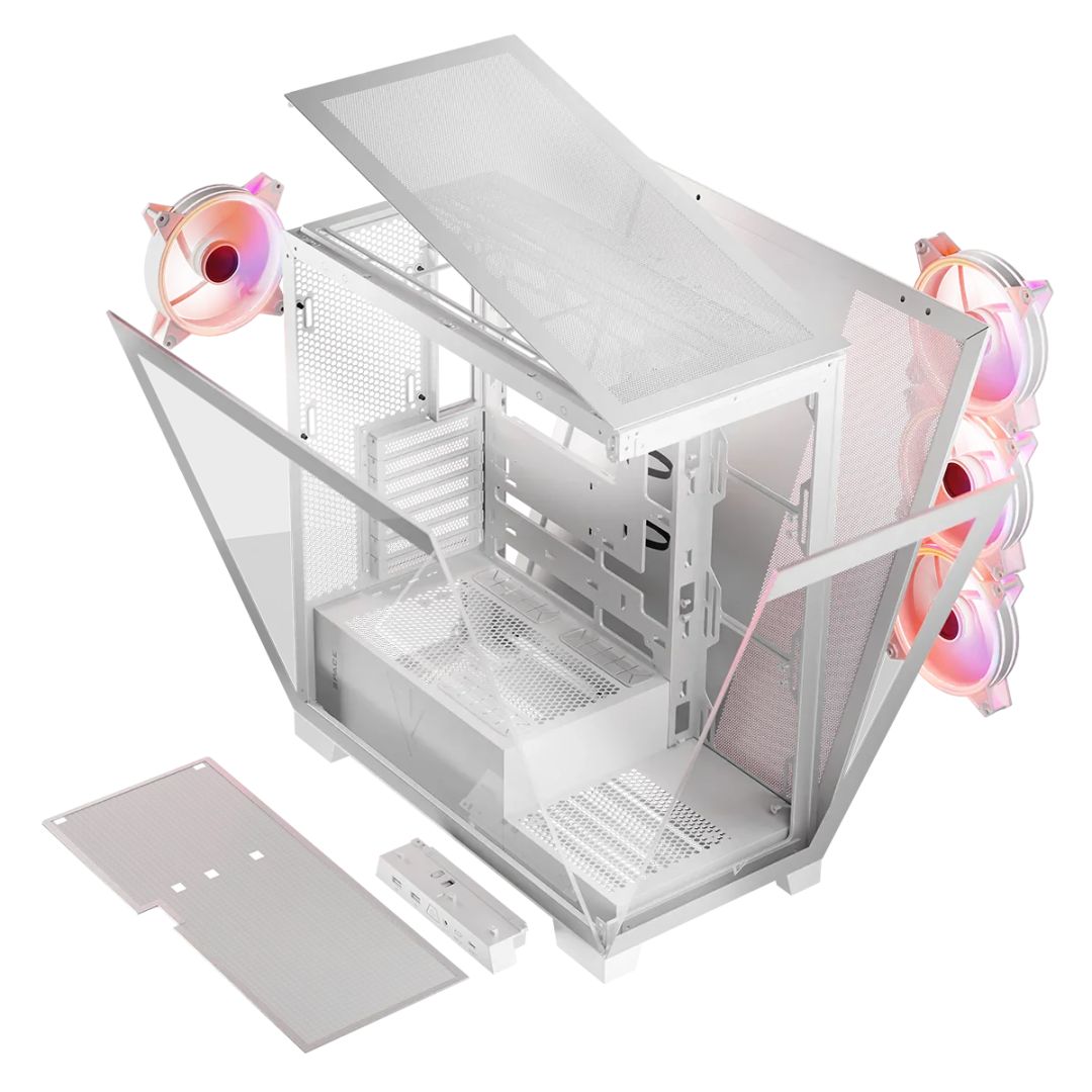 Modecom Volcano Space Apex ARGB Tempered Glass White