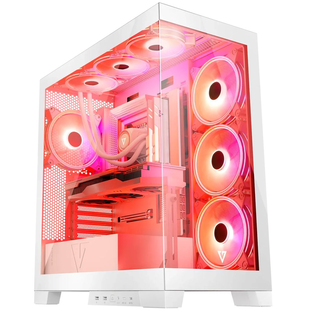Modecom Volcano Space Apex ARGB Tempered Glass White
