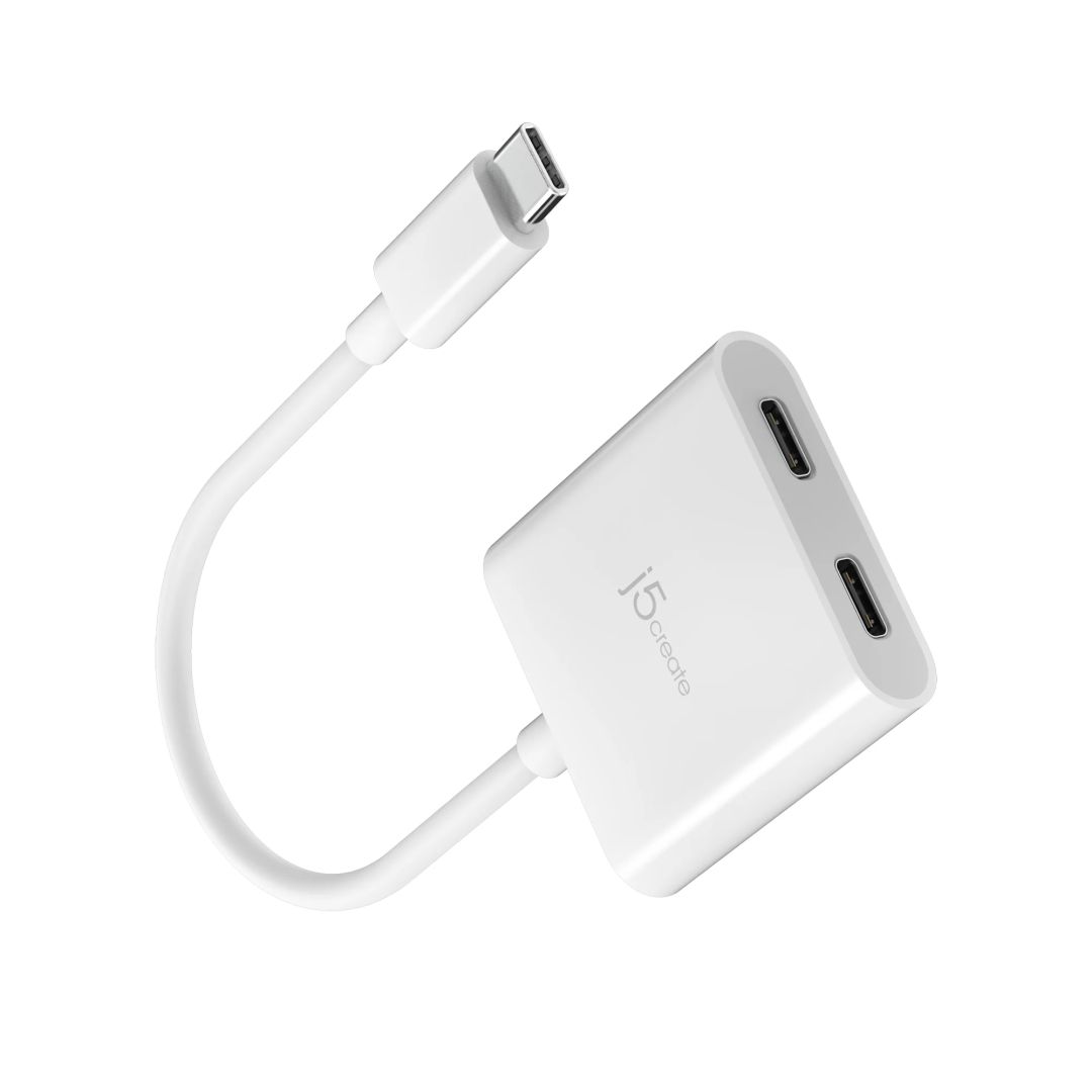 j5create USB-C to Dual USB-C with Video or Power Delivery