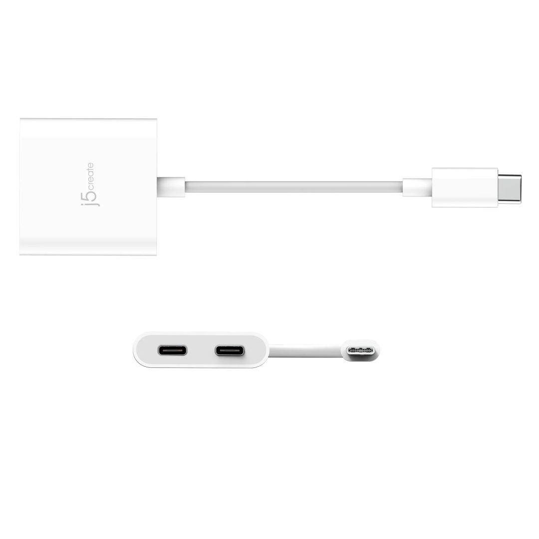 j5create USB-C to Dual USB-C with Video or Power Delivery