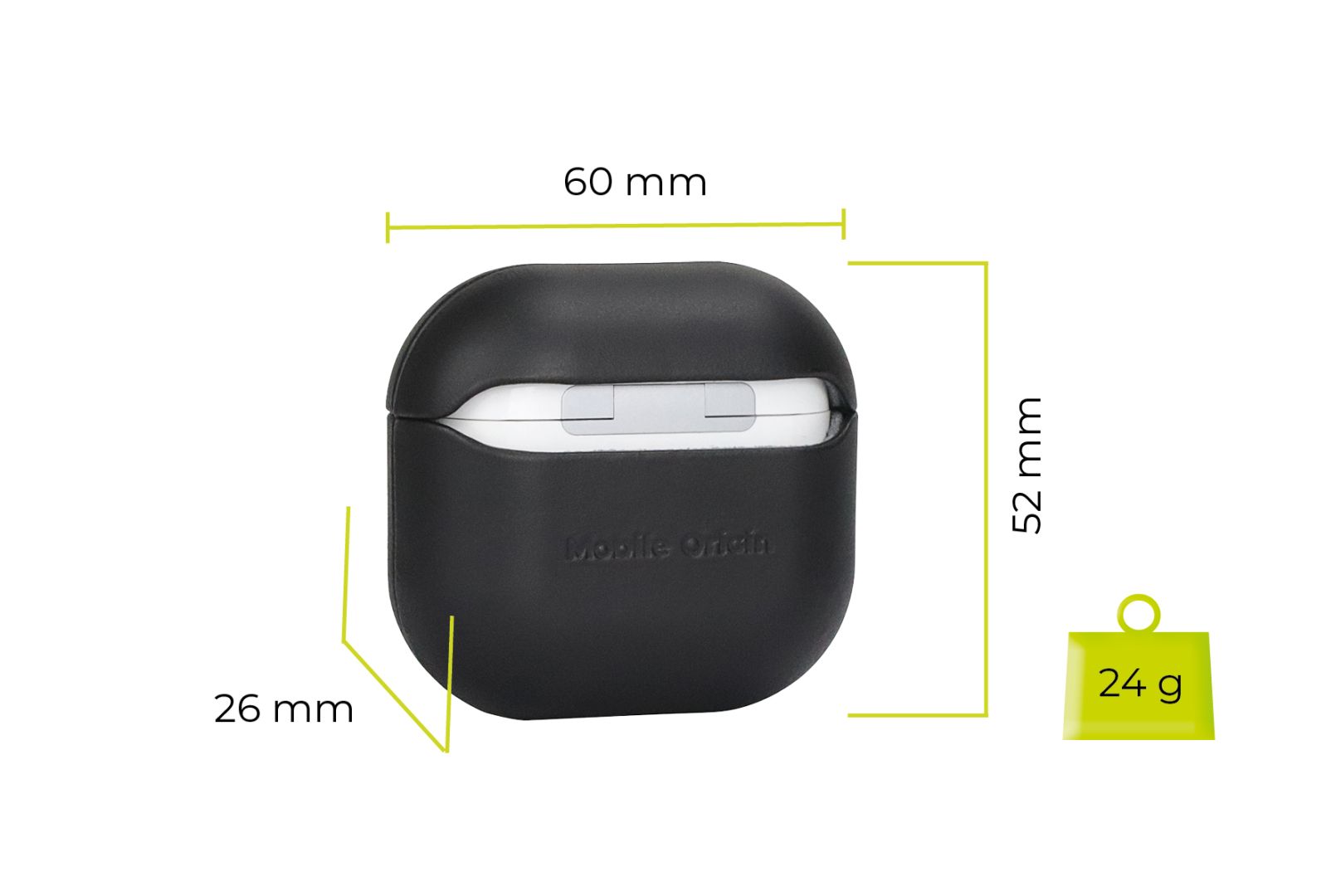 Mobile Origin AirPods 4 Leather case Black