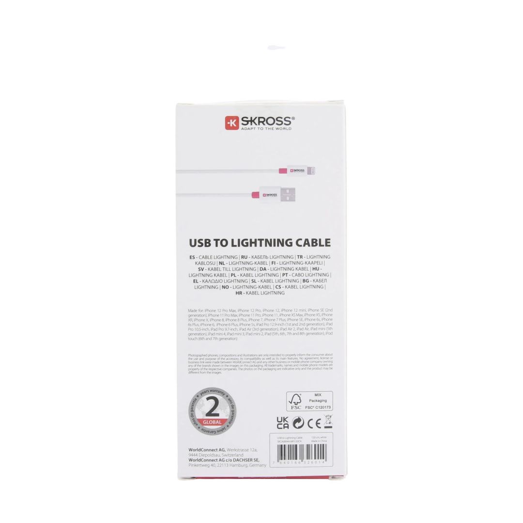 SKROSS USB-A to Lightning cable 1,2m White