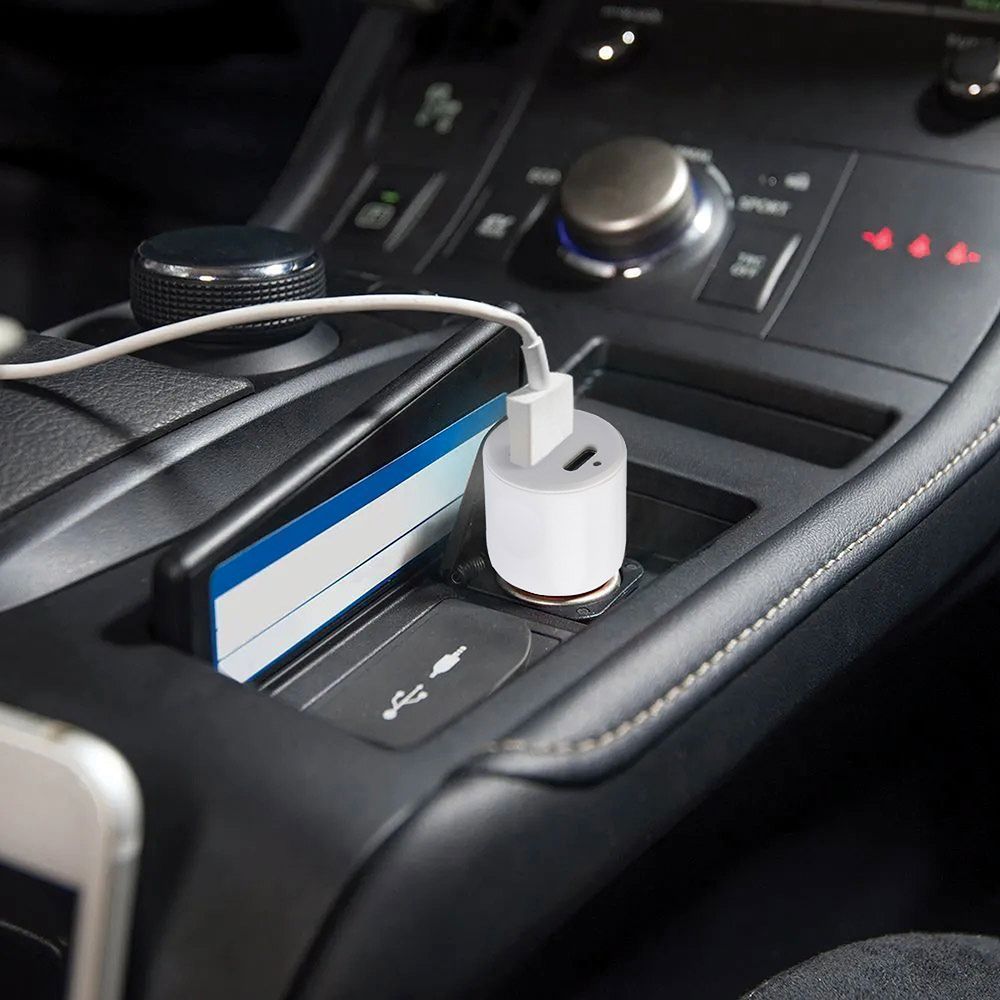 SKROSS 1xUSB-A 1xUSB-C PD 20W autós töltő White