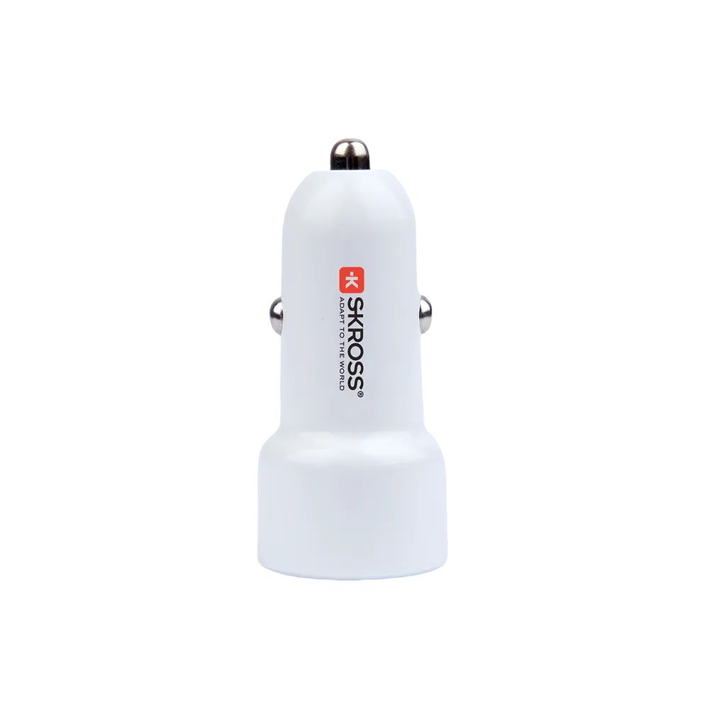 SKROSS 1xUSB-A 1xUSB-C PD 65W autós töltő White