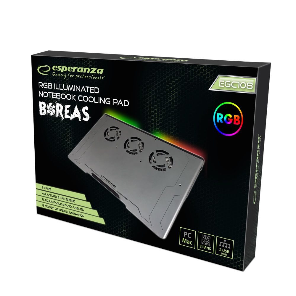 Esperanza Boreas RGB Gamer Notebook Hűtő