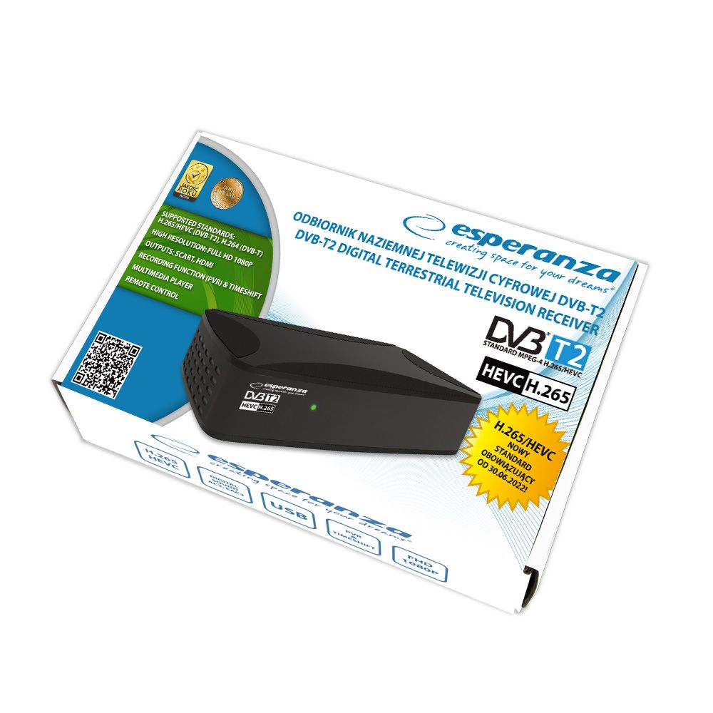Esperanza EV108R DVB-T/T2 digital terrestrial TV decoder