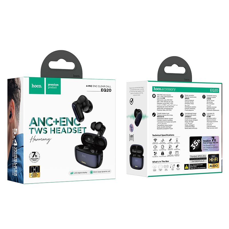 Hoco EQ20 Bluetooth Headset Black