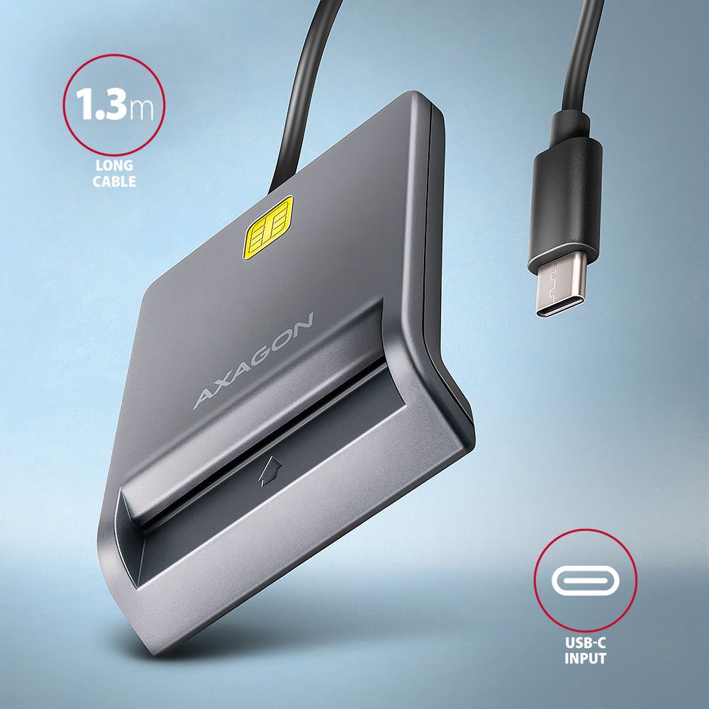 AXAGON CRE-SM3TC Smart Card/ID Card FlatReader