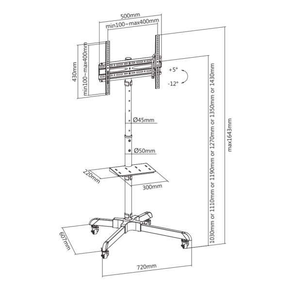 SBOX FS-224-2 Floor Mobile Mount 32