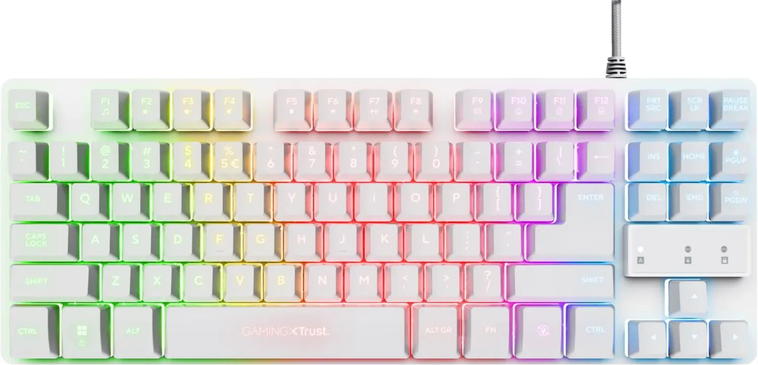 Trust GXT 833 Thado TKL Illuminated Keyboard White US