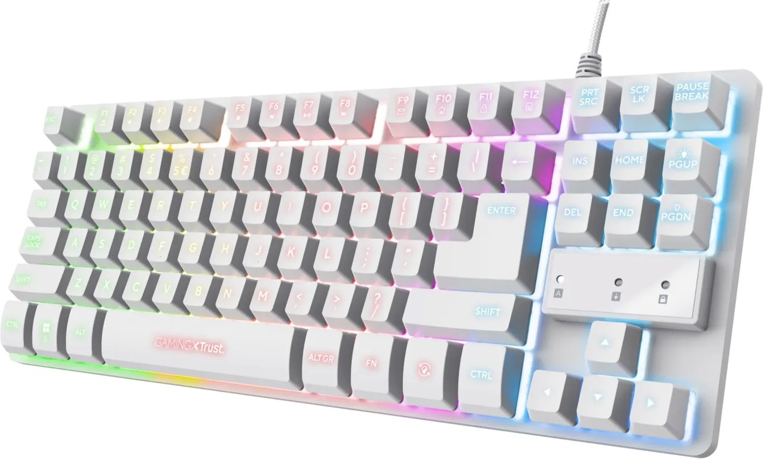 Trust GXT 833 Thado TKL Illuminated Keyboard White US