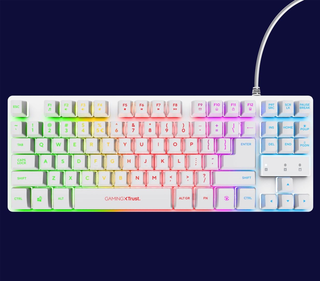Trust GXT 833 Thado TKL Illuminated Keyboard White US