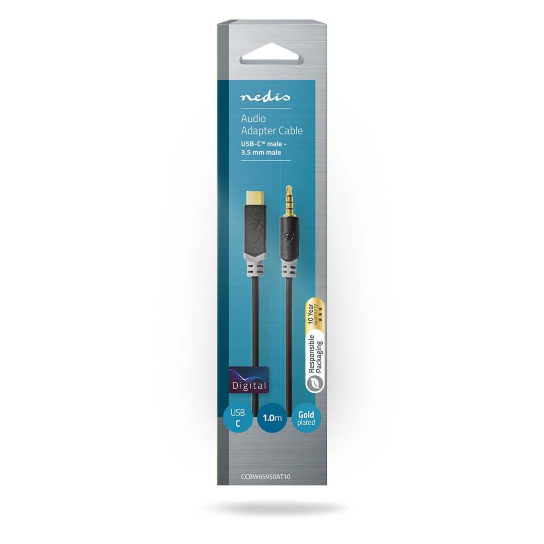 Nedis USB-C to 3,5mm jack Adapter 1m Black