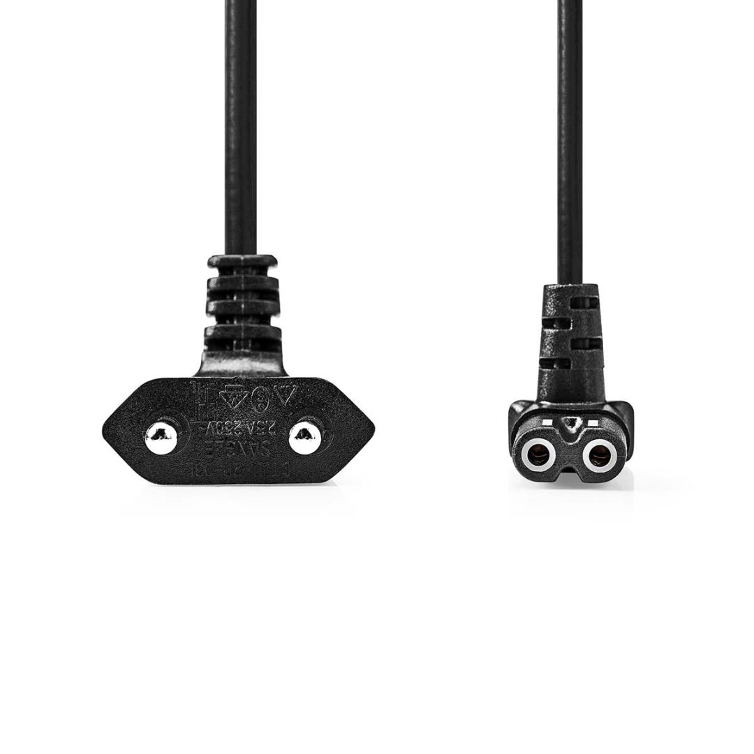 Nedis IEC-320-C1 Angled Power Cable 2m Black
