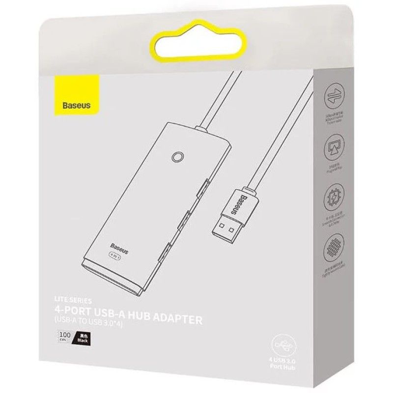 Baseus Lite Series 4in1 USB3.0 Hub Black