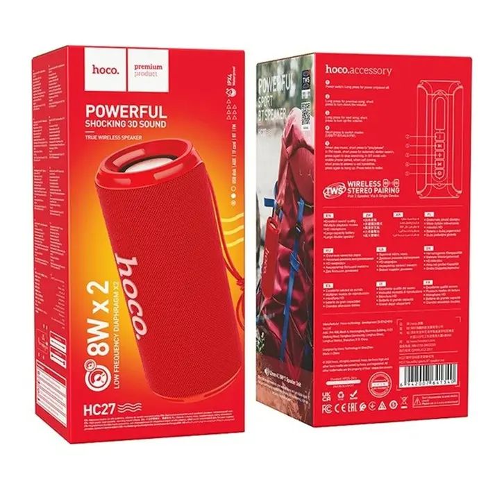 Hoco HC27 Soundful Bluetooth Speaker Red