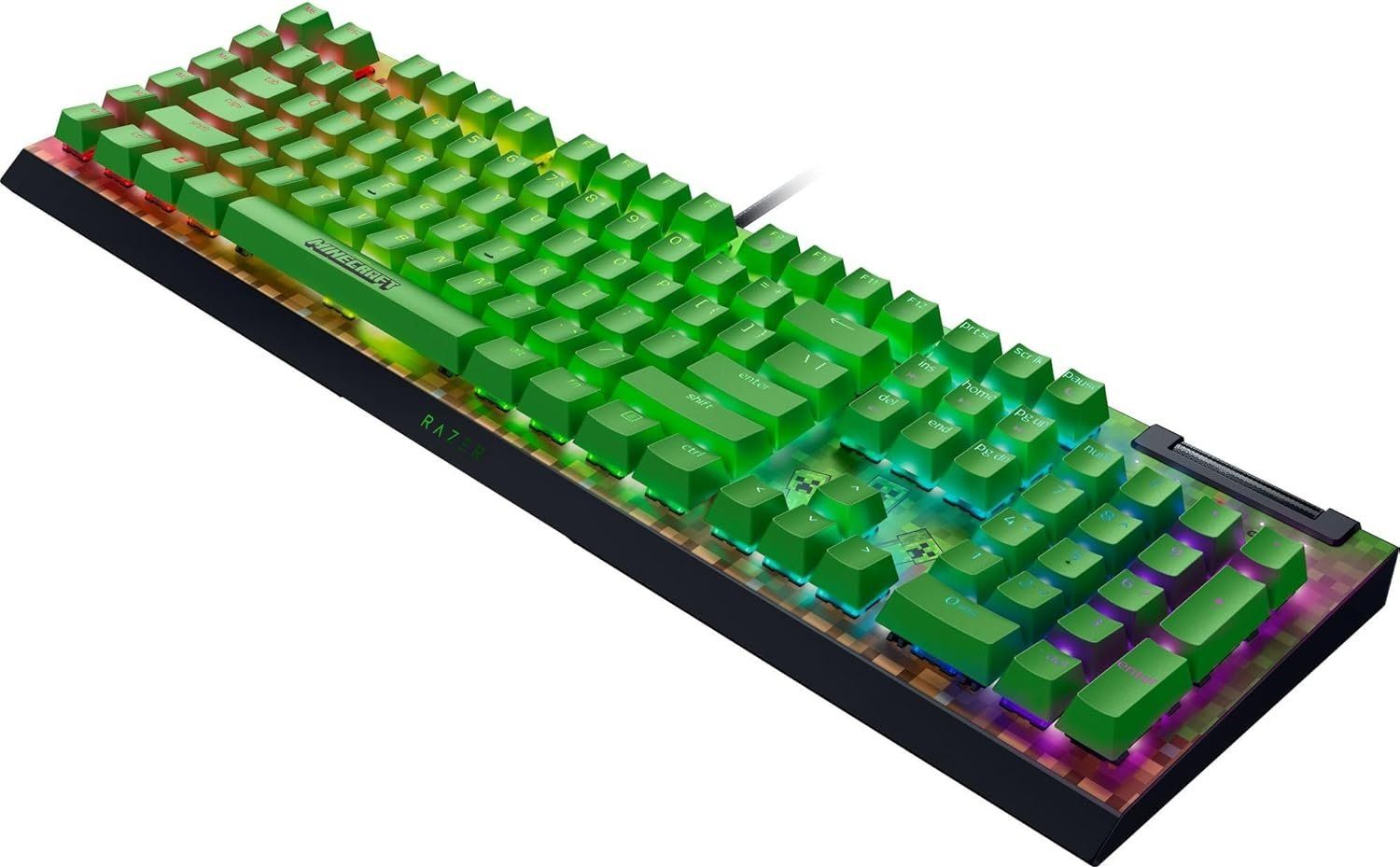 Razer BlackWidow V4 X Green Switch Mechanical Gaming Keyboard Minecraft Edition US