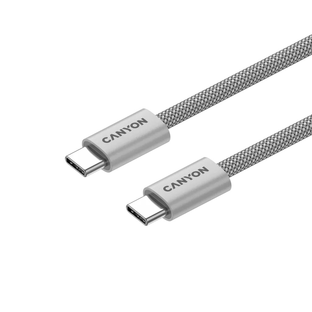 Canyon CND-CCMG60AB15LG OnWire 60MG C-C 60W Magnet Braided cable 1m Light Grey