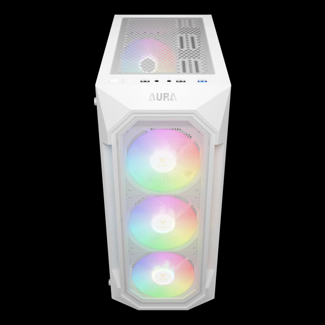Gamdias Aura GC1 Elite WH ARGB Tempered Glass White