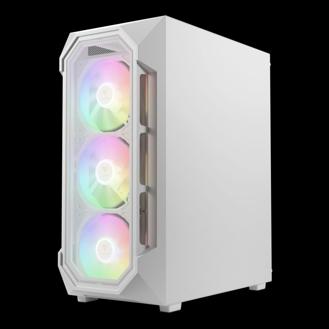 Gamdias Aura GC1 Elite WH ARGB Tempered Glass White