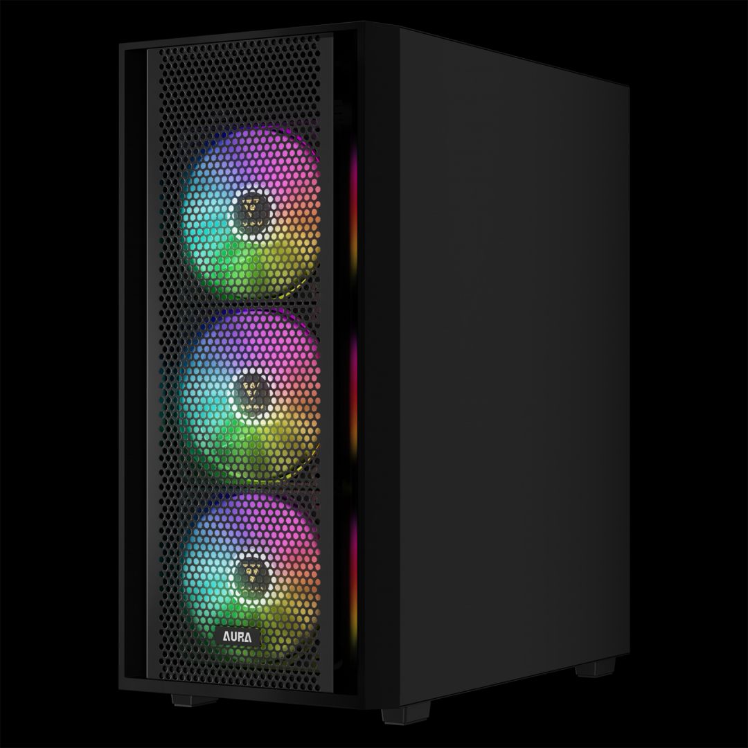 Gamdias Aura GC2 Elite ARGB Tempered Glass Black