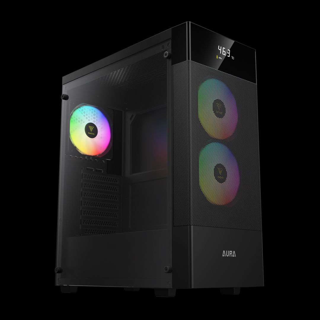 Gamdias Aura GC5 Elite ARGB Tempered Glass Black