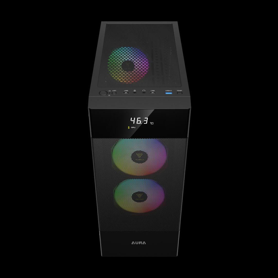 Gamdias Aura GC5 Elite ARGB Tempered Glass Black
