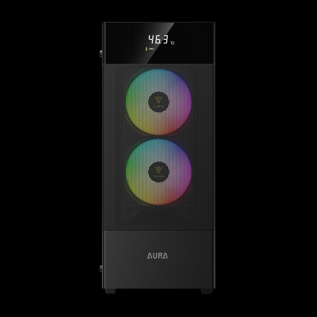 Gamdias Aura GC5 Elite ARGB Tempered Glass Black