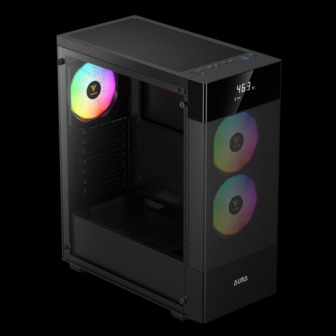 Gamdias Aura GC5 Elite ARGB Tempered Glass Black
