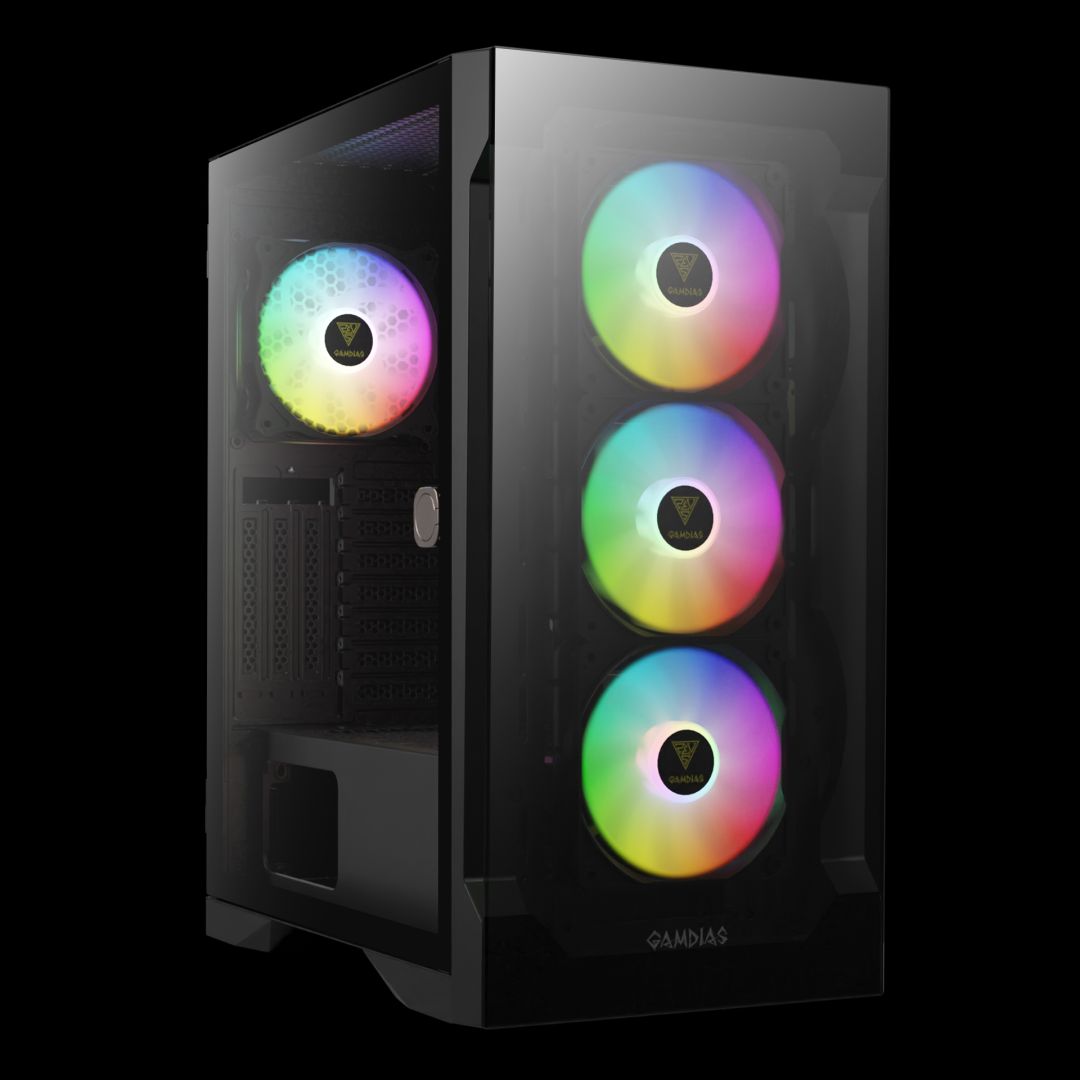 Gamdias Talos E2 Elite Tempered Glass Black
