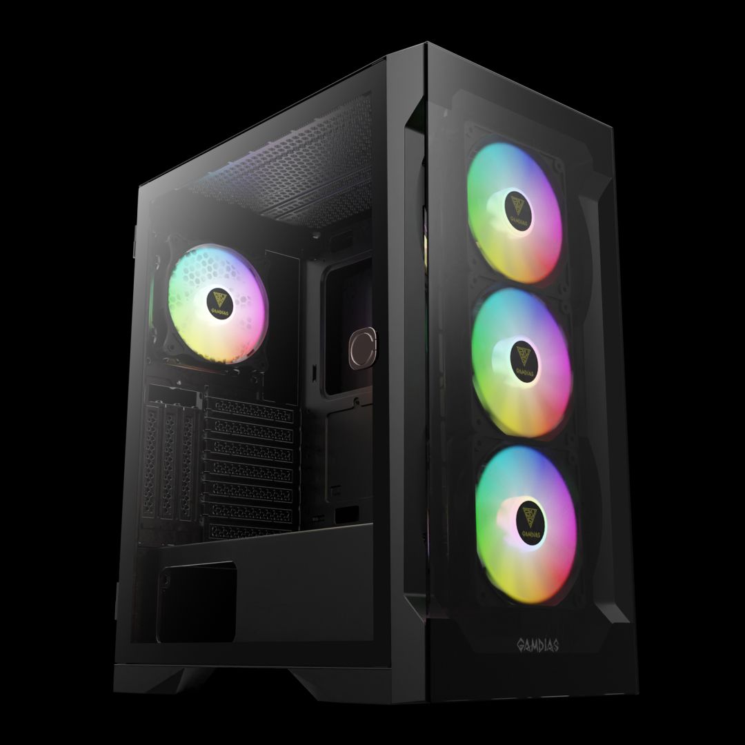 Gamdias Talos E2 Elite Tempered Glass Black