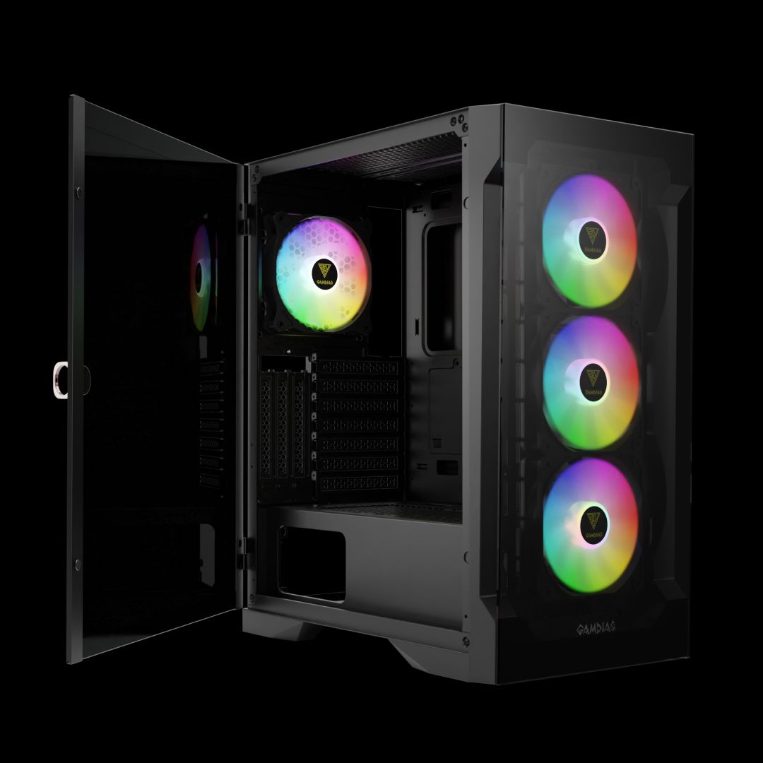 Gamdias Talos E2 Elite Tempered Glass Black